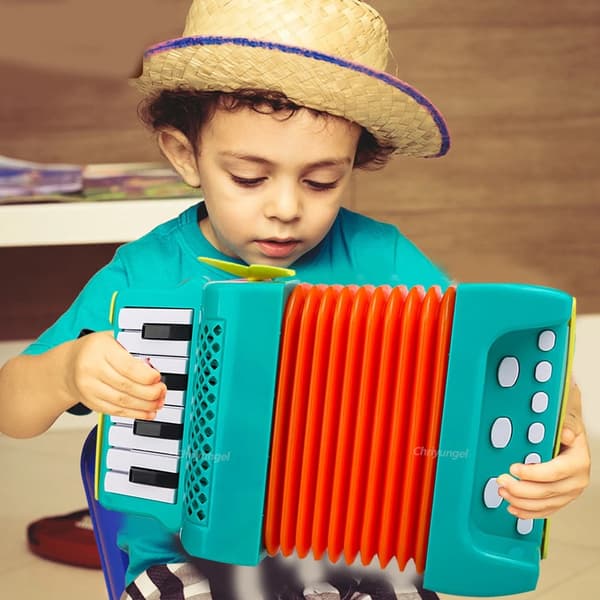 Harmonikalegetøj med tangenter til børn fra 3 år Orange
