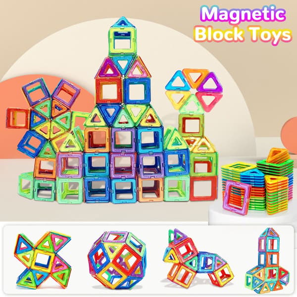 Magnetiska byggstenar - Medium STEM konstruktionsleksaker för lärande och utbildning Medium Size 32pcs