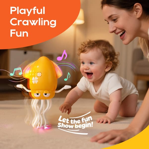 Interactive Magic Dancing Octopus Toy with Lights & Music for Kids - Crawling Squid Gift Green