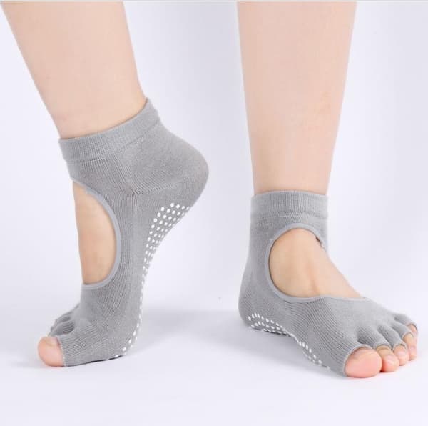 Yogaskor Yogastrumpor - One Size Tåstretch Sockor 4 Färger Rosa guld