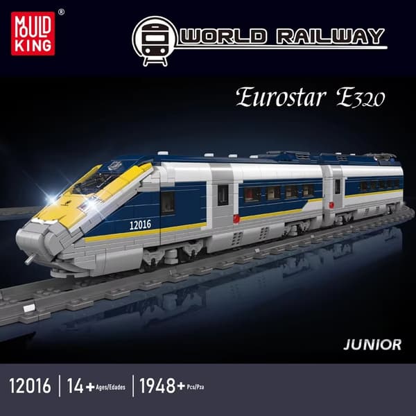 Technical Train Series British Express Passager Train E320 Building Blocks APP RC Højhastighedstog Legetøj til børn Gaver 12016