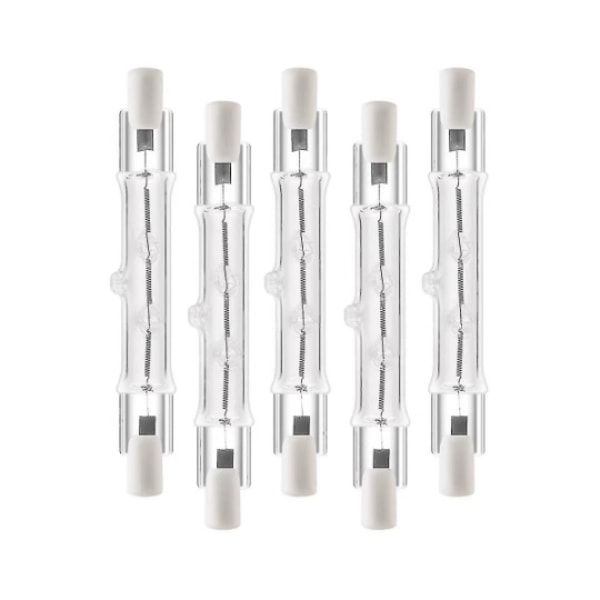 5-Pack R7s 118mm 300W 230V Halogenlampor – Linjärt Ljus för Hög Prestanda