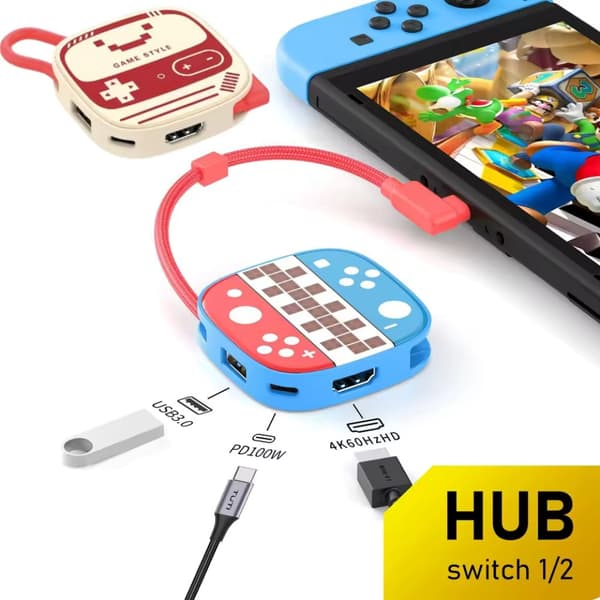 Switch 2 Dock HDMI 4K USB 3.0 Hub Adapter USB Splitter TV Bärbar Dockningsstation för NDS Switch2 Bärbara Datorer PC iPad MacBook Air P C
