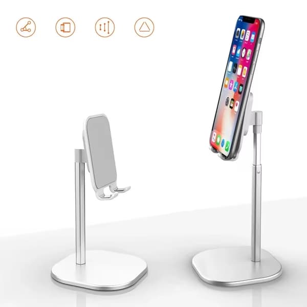 Bordtelefon Tabletholder Universal Justerbar Metalstativ til iPad-telefoner Black