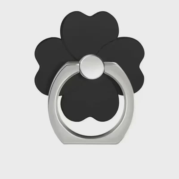 Fallsäker 360° roterande metalltelefonstativ magnetisk bilmontering vikbar fingerhållare black