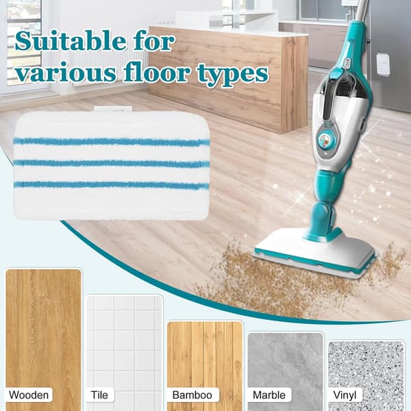 Vaskbare reservemoppeklude til dampmoppe til Black+Decker FSM1600: genanvendelige mikrofiberklude til gulvrengøring 12pcs