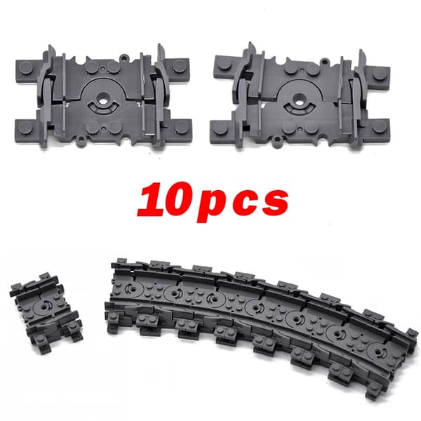 MOC City Train Rail Crossing Tracks Set Stud Gap Triple Switch Tegelstenar Byggstenar Tekniska Enlighten Leksaker för barn L