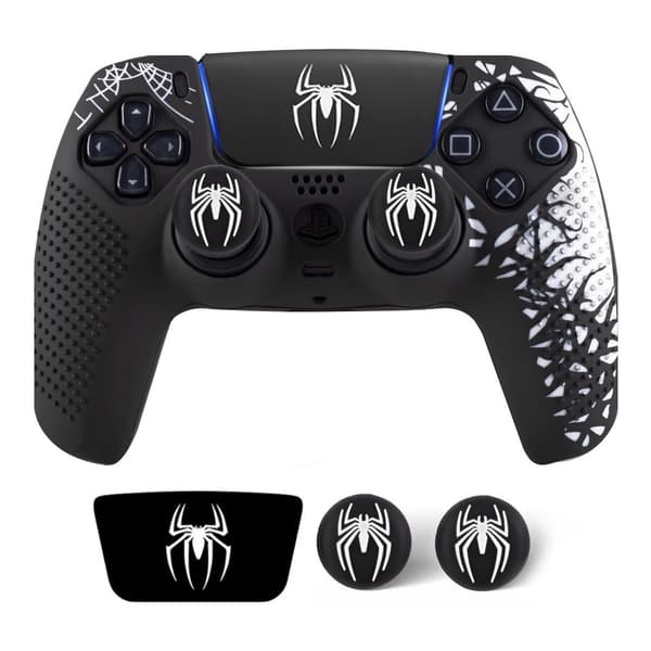 Til PS5 Controller Cover Anti-slip Silikone Beskyttende Hud Kompatibel med PS5 Controller med Thumb Grip Cap Sticker C