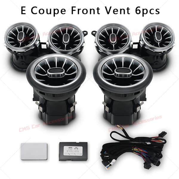 64 farver LED-luftventil 3D roterende diskanthøjttaler til Mercedes Benz W213 W238 C238 E-Klasse Coupé E53 AMG indvendig omgivende lys E Coupe Front Vent