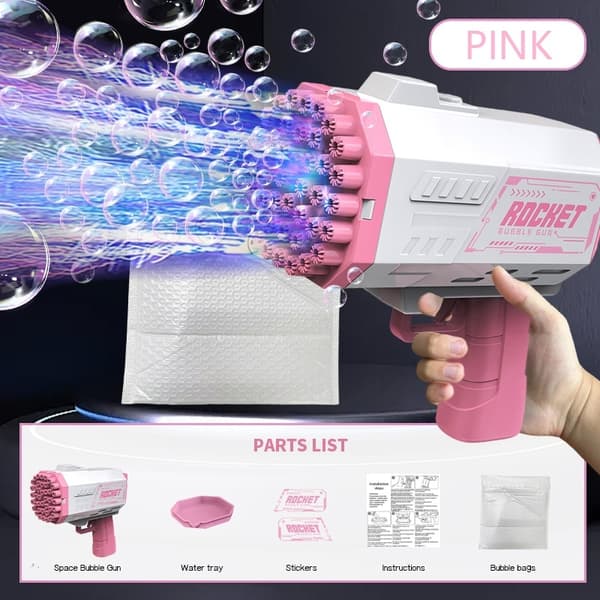 40-håls bubbelpistol för barn - fest och bröllop Pink