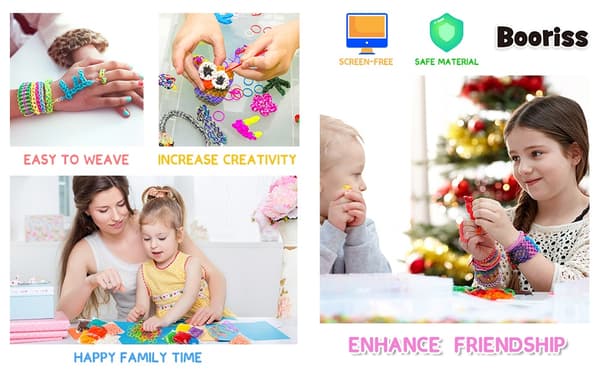 Premium Loom gummiband Refill Kit för barn - DIY Armband Making Craft Present för barn 600pcs