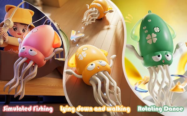 Luminous Dancing Octopus Fidget Toy - Interaktiv stresslindring for børn og voksne Violet