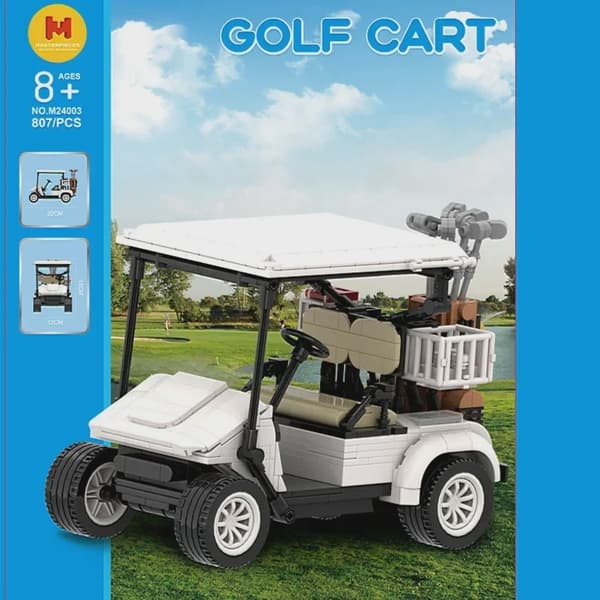 807 st byggstenar golfbilsmodell enkel att använda pullback-action simuleringsfordon modell för barn julklapp Golf cart With BOX