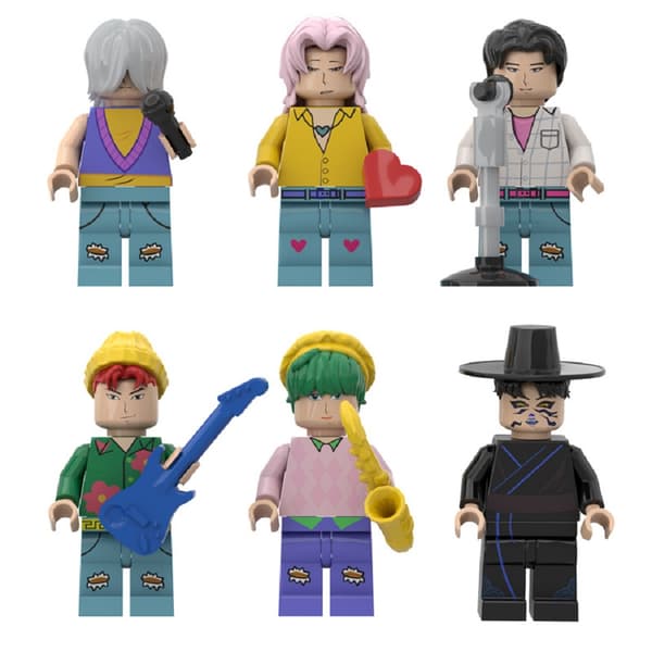 Ny produkt Kpop Devil Hunter Mini Actionfigur Byggstenar Leksak Anime Kringutrustning Skrivbordsdekoration Samling Julklapp 5
