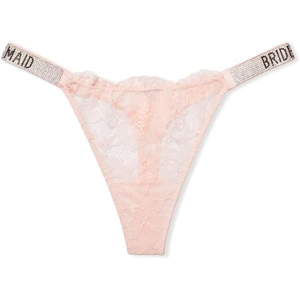 Shine Strap Thong Naisten Alusvaatteet Erittäin Sexy Collection Pure Pink Lace (morsiusneito) Pure Pink Lace (Bridesmaid) S