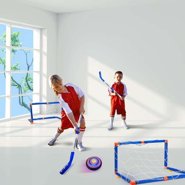 Hover Hockey Set För Barn Leksaker, Hover Hockey Spel Med 2 Mål Led Light Air Hover Ball, Rolig Familj Barn Hockey