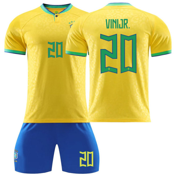 22-23 Brasilien trøje nr. 10 Neymar 20 Vinicius 9 Chalison 18 Jesus Suit Soccer Uniform Top + Bukser S NO.20