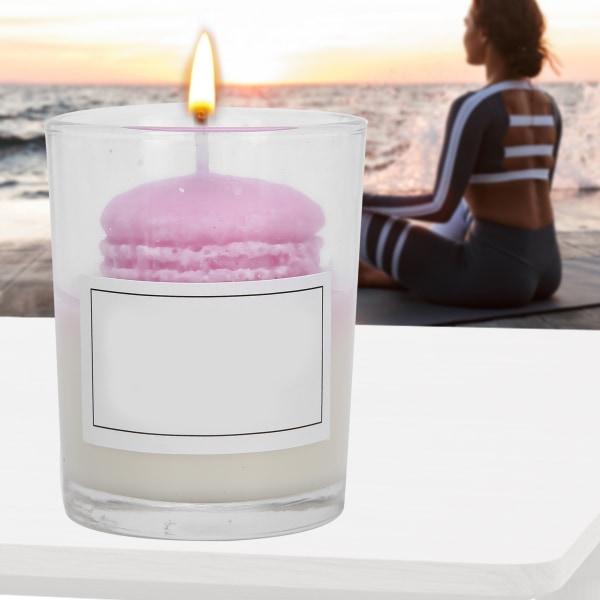 Aromaterapi stearinlys Bærbar Sød romantisk stearinlys med glaskop Hjemdekorationsgave Lilla