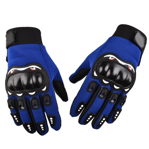 Motorcykelhandskar Touchscreen Hard Knuckle Powersports Racing Handskar för bergsklättring Cykling Aerobics Blå