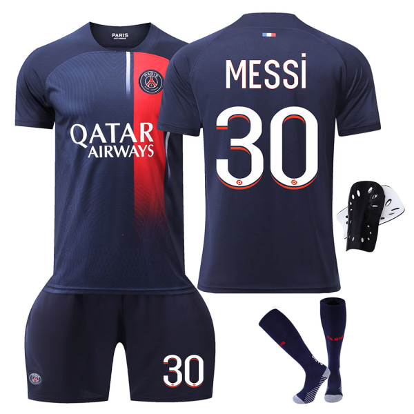 23-24 Paris hemmafotbollströja nr 30 Messi 7 Mbappe 10 Neymar 99 Donnarumma ny tröja +knäskydd XL NO.30