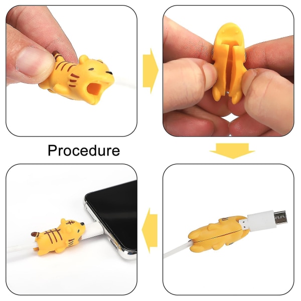 25kpl Animal Cable Protector USB Line Organisation Bite Winder-9
