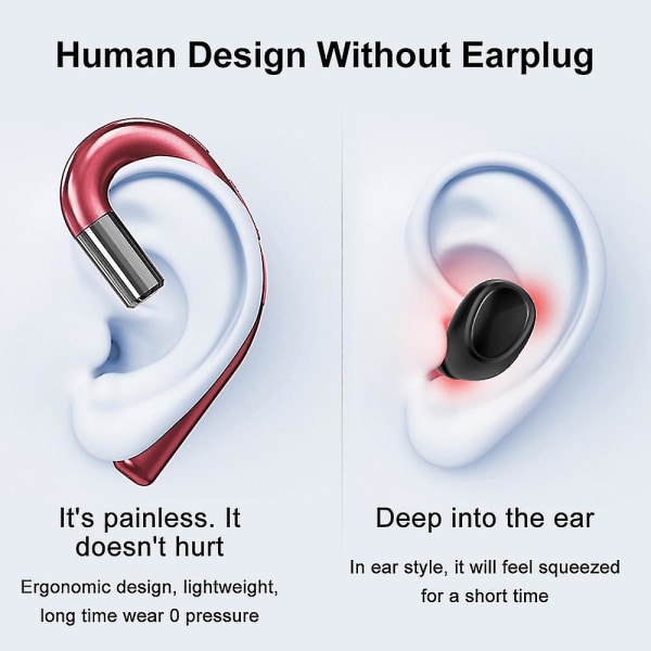 Bluetooth hörlurar utan öronproppar Red