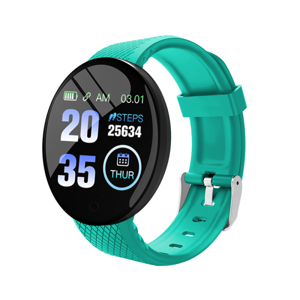 D18 älykäs rannerengas värillinen pyöreä näyttö syke verenpaineen unen seuranta askelmittari watch 1,44 tuumaa green