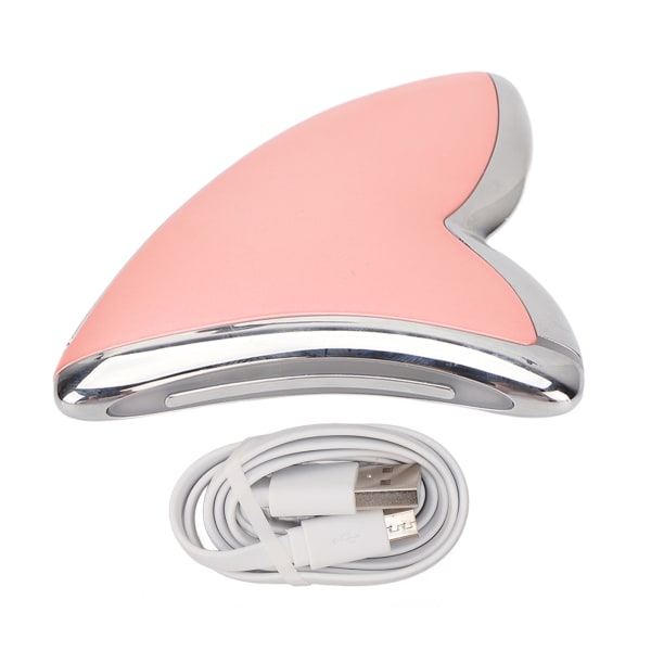 ZFF Face Guasha Scrapers Microcurrent Vibration Uppvärmning LED Light Massager Tool Rosa för hals