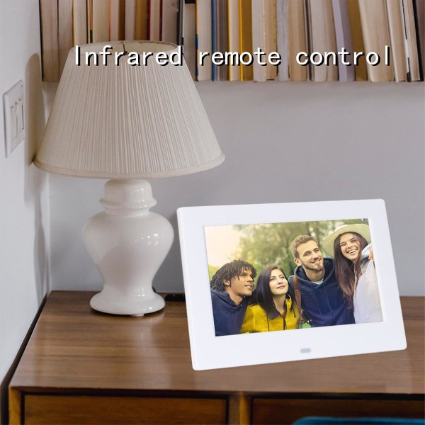 Bildvideouppspelning Elektroniskt fotoalbum, 7-tums digital elektronisk fotoram, present till och familj, LCD digital fotoram svart WH