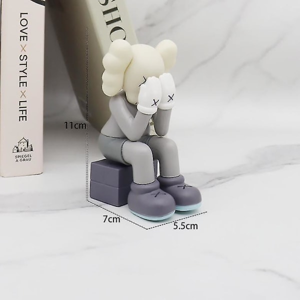 Tecknad Kaws modell konst leksaker figurer hem prydnad dekoration för barn Gray