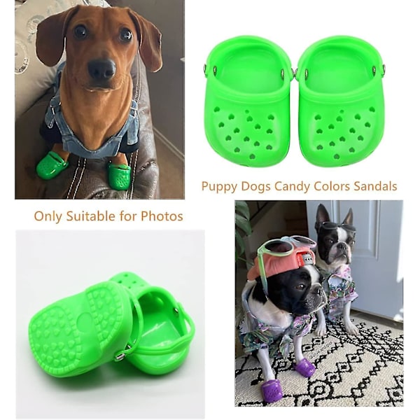 Dog Summer Tofflor Andas Mesh Candy Pet Skor Green