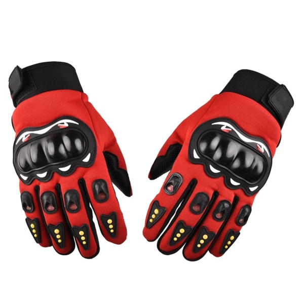 Motorcykelhandskar Touchscreen Hard Knuckle Powersports Racing Handskar för bergsklättring Cykling Aerobics Röd