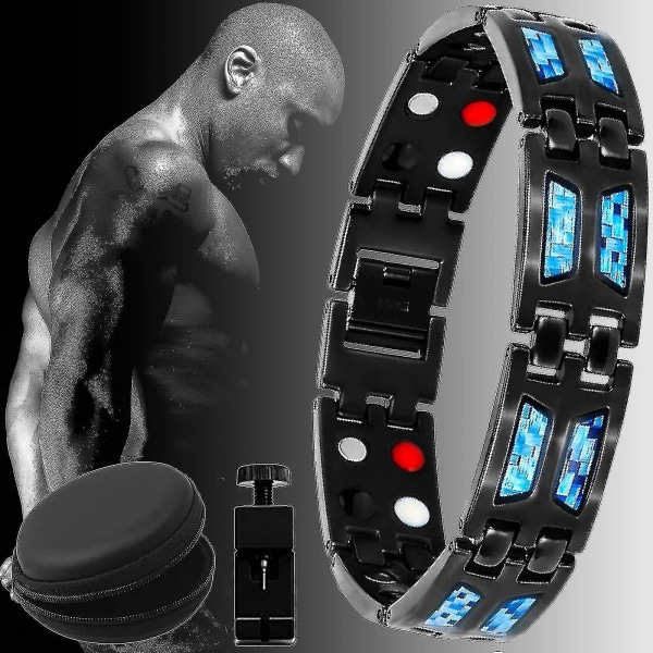 Titanium Power Magnetic Armband Carbon Blue Therapy Fit Plus Magnetotherapy Body Firming Armband Niuniu