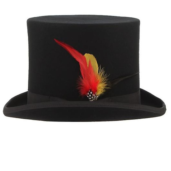 Mænd flad top ulden Fedora hat med fjer præsident tryllekunstner hat jazzkasketter