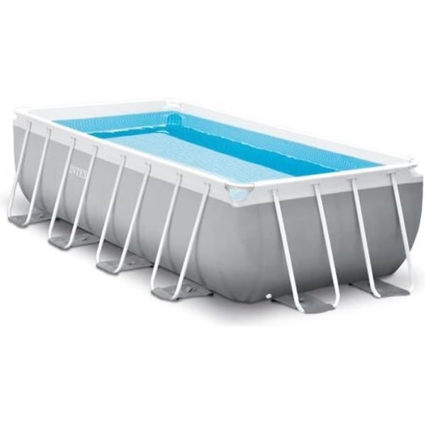 INTEX Tubular Above Ground Pool Kit - Pris Ram - 400 x 200 x 100 cm - Rektangulär (levereras med pump och stege) - 26788NP