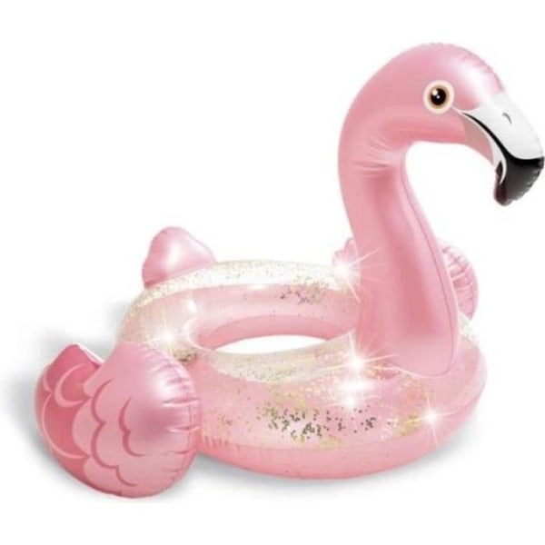 Glitterrosa flamingo uppblåsbar boj - INTEX - Ref. 56251NP - 99 x 89 x 71 cm - 60 kg max - Vinyl