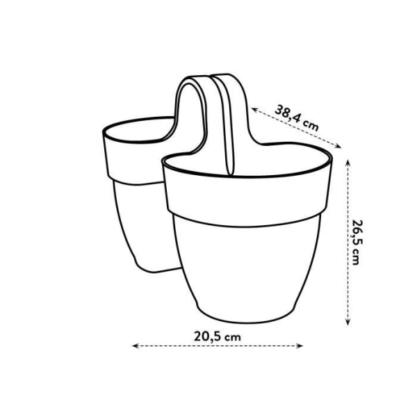 ELHO Blomkruka - Vibia Campana Flower Twin 21 - Honungsgul - Utomhusbalkong - L 38,4 x B 20,5 x H 26,5 cm