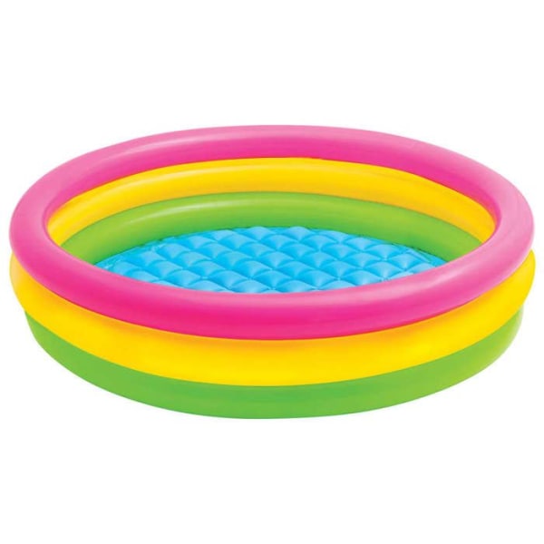 FERRY 3-rörs uppblåsbar pool - Ø 1,47m x h 33 cm - För barn - Rosa, gröna och gula färger