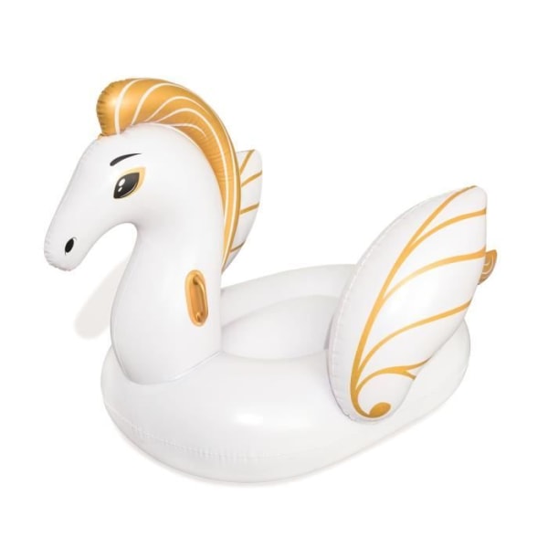 Lyx Unicorn Rideable Booy - BESTWAY - 231 x 150 cm - PVC - För barn - Vit och guld