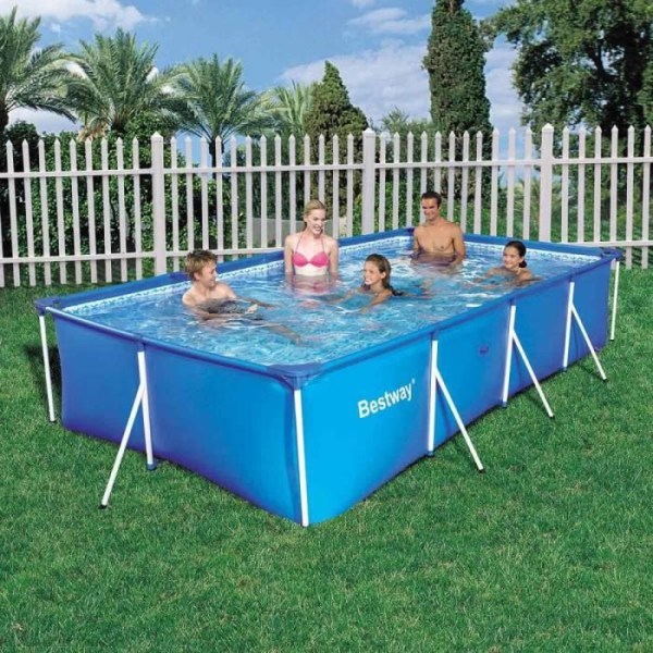 Rektangulär rörformad pool - BESTWAY - Family Splash Frame - 400x211x81cm - 5700L - Patronfilter