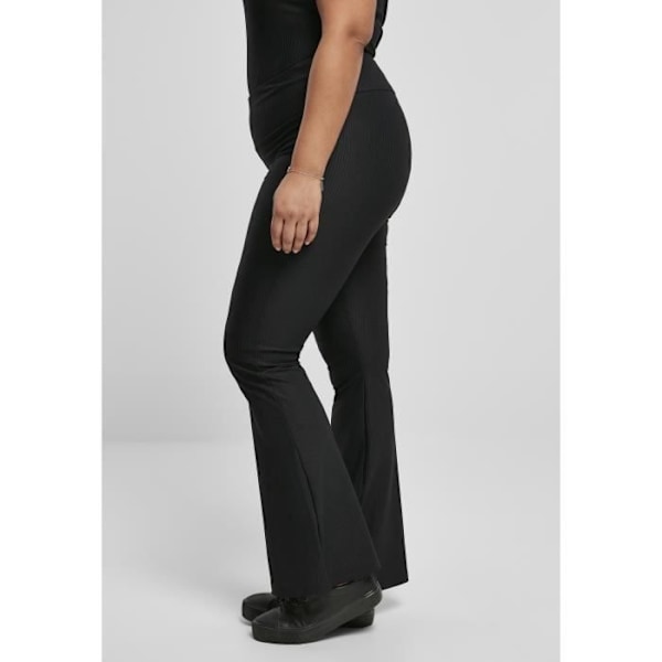 Naisten korkeavyötäröiset legginssit Urban Classics Boot Rib Sort XS