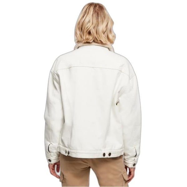 Urban Classics Damjacka i oversize sherpakrage - benvit - XL Äggskal M