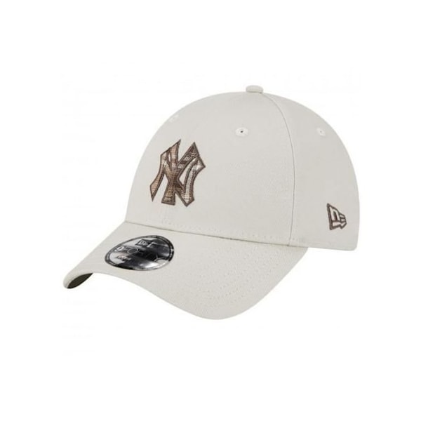 Beige keps för män - NEW ERA - Ny 60292536 - New York-logotyp - Rutigt inre - Justeringslänk beige