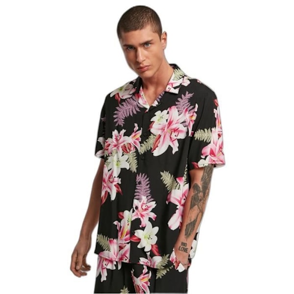 Kemppa Urban Classics Viscose AOP Resort - musta/vaaleanpunainen - M