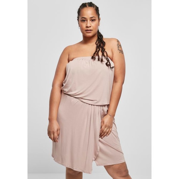 Kjole til kvinder - URBAN CLASSICS - Bandeau-model - Viskose - Farve rosa - Store størrelser rosa XXXXXL