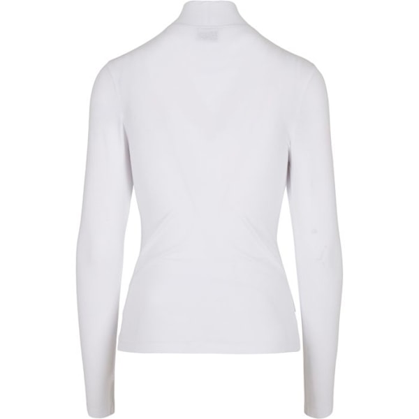 Naisten suurikokoinen t-paita - Urban Classics - Pystykrae - Pitkähihainen - Venyy Jersey - Kiinteä malli Vit XXXXL