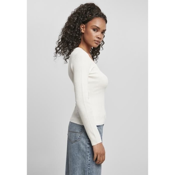 Pulli naisille suurissa kooissa Urban Classics leveä pääntie - valkoinen Vit XXXL