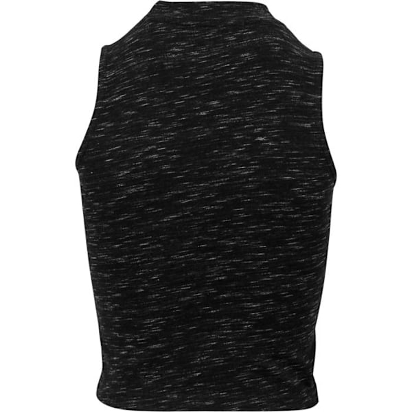 Naisten crop top - URBAN CLASSICS - Space Dye - Musta - Tiukka - Korkea kaulus svart vit XL