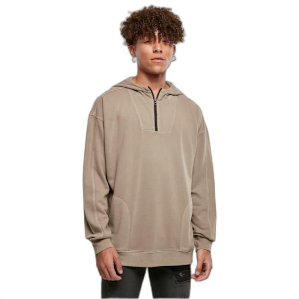 Urban Classics Overdyed Camp hættetrøje - khaki - S Kaki S