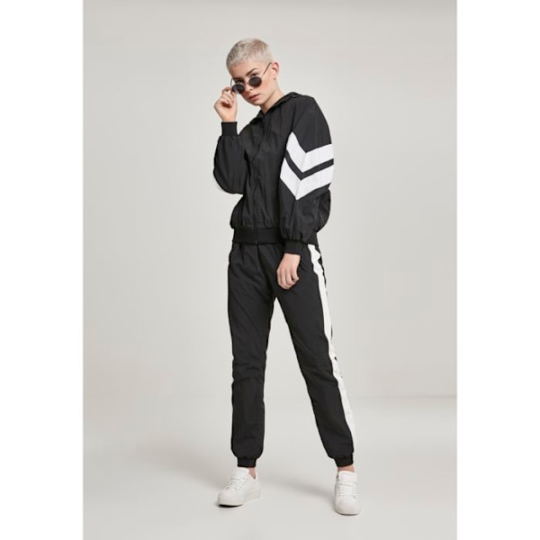 Damejakke dame - Urban Classic - Krøllet batwing - Sort/Hvid - Multisport - Justerbar hætte sort hvid XL